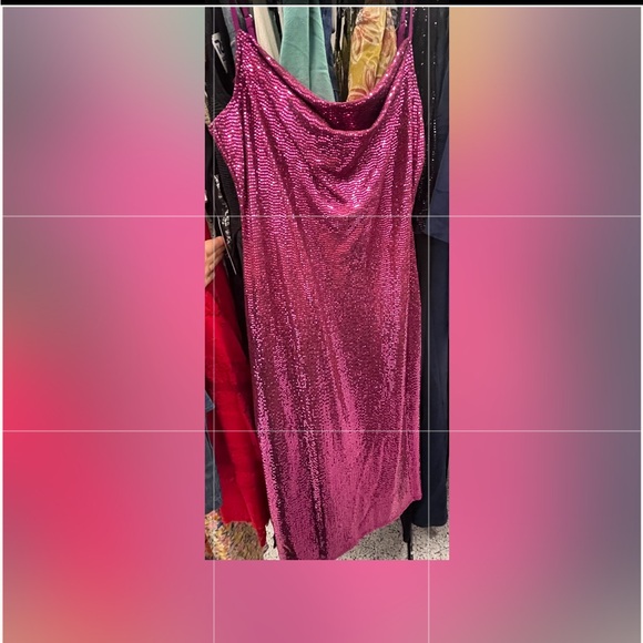 Bebe black cowl neck shimmer maxi/midi dress also avail in Fuchsia see last pic - Picture 5 of 5